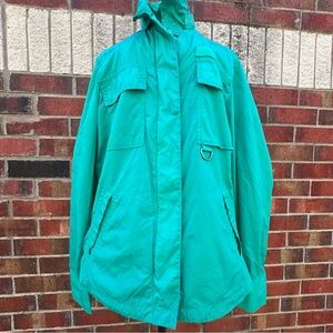 Vintage GAP Gorpcore Nylon Windbreaker Jacket Mesh Hidden Hood Metal Zip Sz M